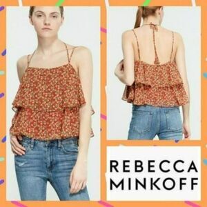 NWT MSRP $98 Rebecca Minkoff Cynthia Floral Tiered Top Women's Size XS